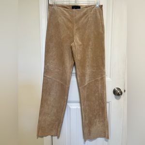 Tan/beige suede leather pants. Brand Siena Studio. Size 10 women.